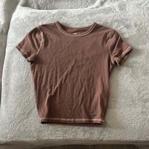 Brown hollister crop top